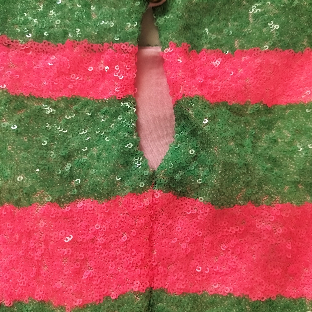 Lilly Pulitzer Pink Green Sequin Striped Tank Top Size M - Picture 5 of 9